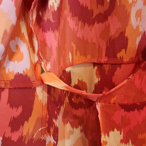 Bar lll Flutter-Sleeve Wrap Maxi Dress. Coral Pink. Size XXL. - Picture 5 of 13